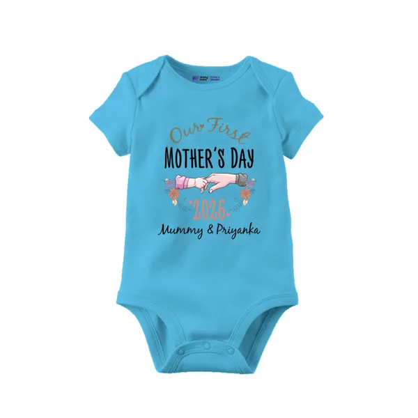 Light_Blue_Cotton_Our_First_Mother'S_Day_Bodysuit_For_Newborns