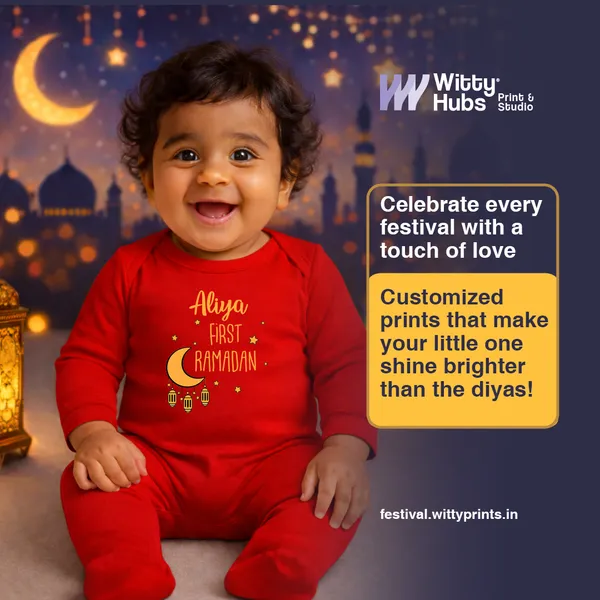 Red_Personalized_First_Ramadan_Romper_For_Baby