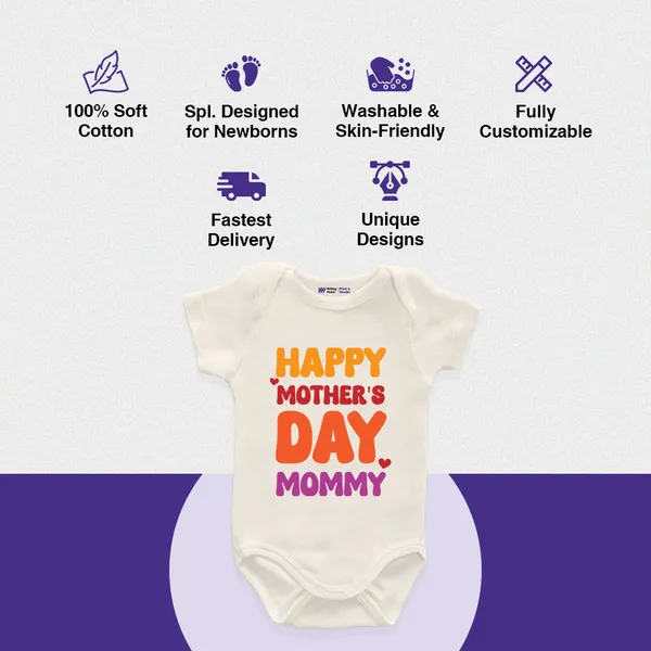 Happy_Mother'S_Day_Mommy_Cream_Cotton_Baby_Bodysuit