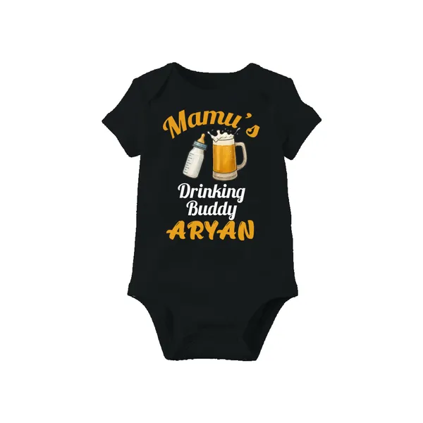 Black_Cotton_Mamu'S_Drinking_Buddy_Printed_Onesie_For_Babies