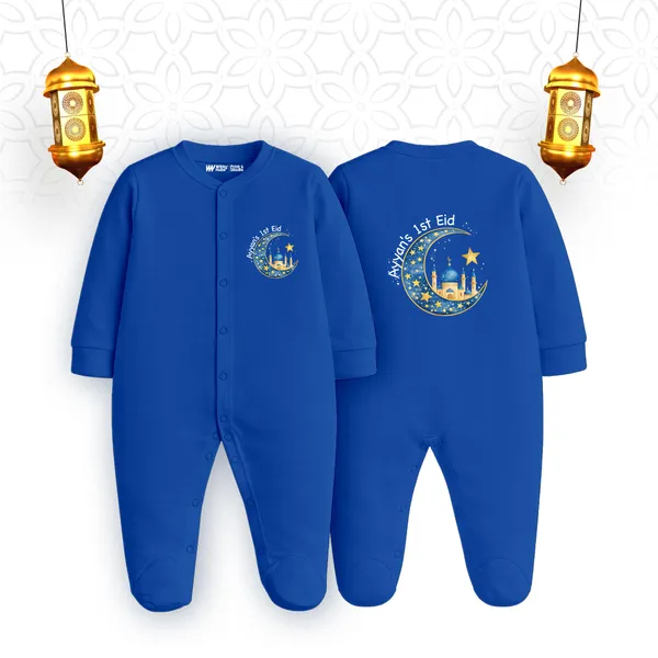 Blue_Cotton_Baby'S_1St_Eid_Printed_Romper_For_Infants