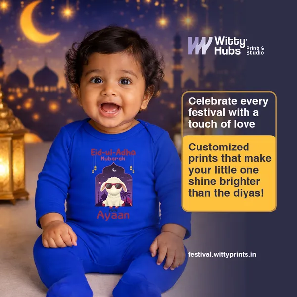 Blue_Cotton_Eid-Ul-Adha_Mubarak_Customized_Baby_Romper