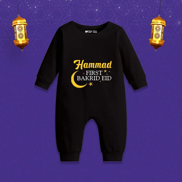 Black_Personalized_First_Bakrid_Eid_Baby_Romper