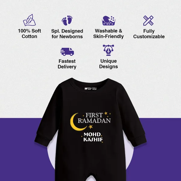 Black_Cotton_First_Ramadan_Personalized_Romper_For_Baby