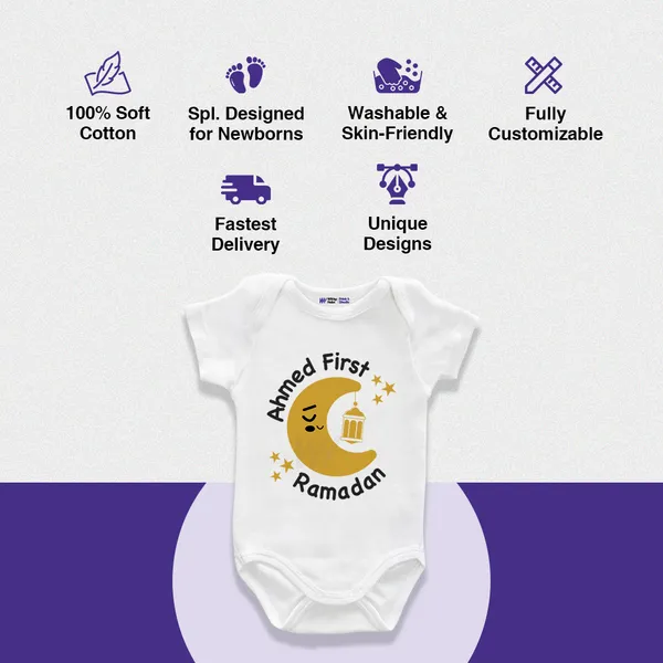 Ahmed_First_Ramadan_White_Cotton_Baby_Bodysuit