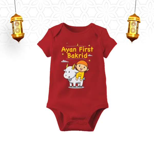 Red_Cotton_First_Bakrid_Romper_For_Baby