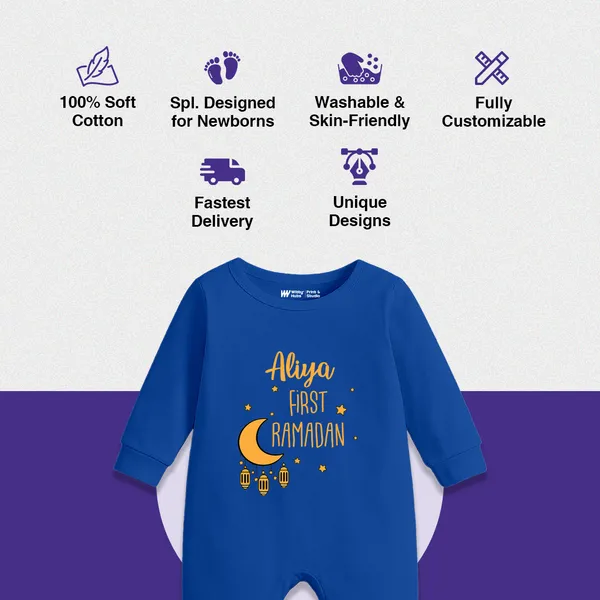 Blue_Cotton_Romper_With_First_Ramadan_Print_For_Baby