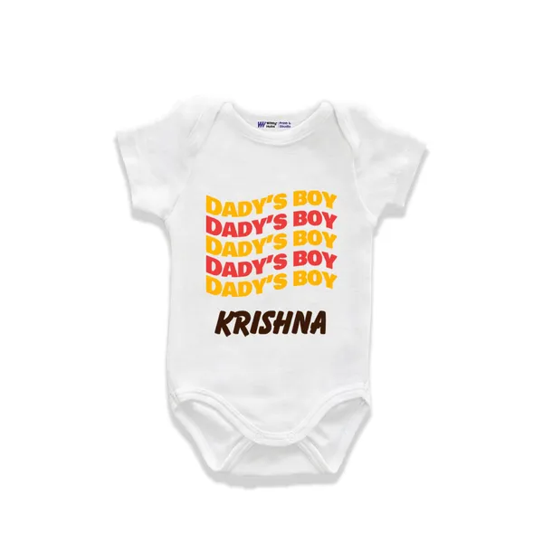 White_Cotton_Daddy'S_Boy_Printed_Romper_For_Baby_Boys
