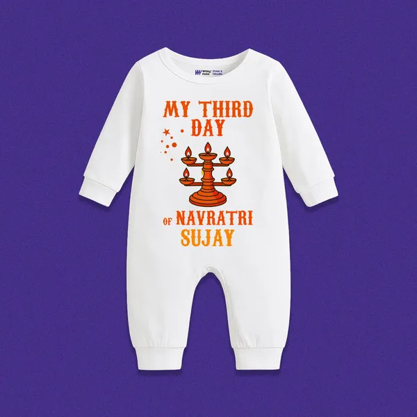 White_Cotton_My_Third_Day_Of_Navratri_Sujay_Baby_Romper
