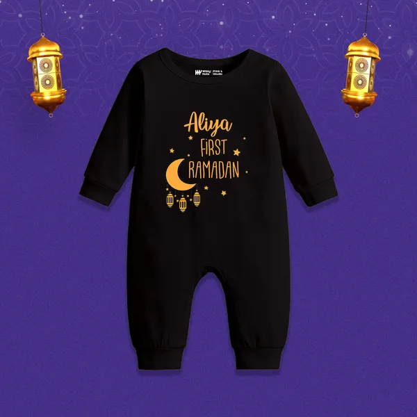 Black_Customized_First_Ramadan_Full_Sleeve_Romper_For_Baby