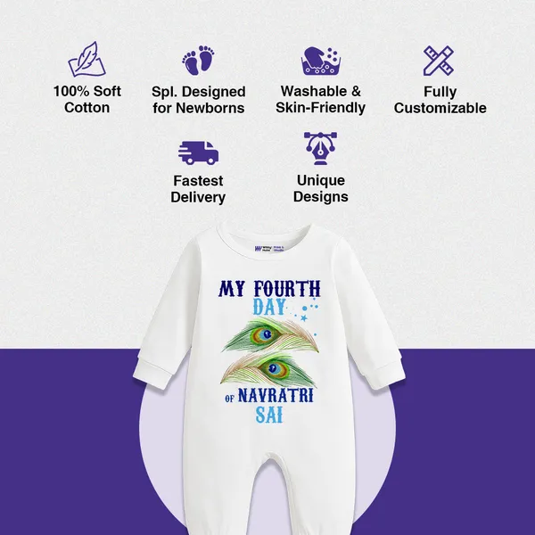 White_Cotton_My_Fourth_Day_Of_Navratri_Sai_Romper_For_Babies