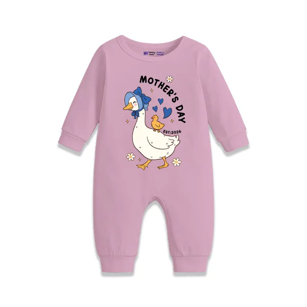 Pink_Cotton_Mother'S_Day_Print_Romper_For_Baby