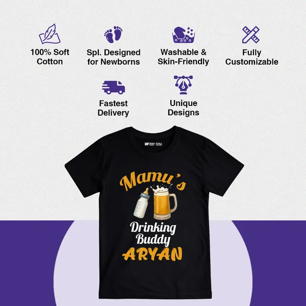 Black_Cotton_Mamu'S_Drinking_Buddy_Printed_T-Shirt_For_Baby