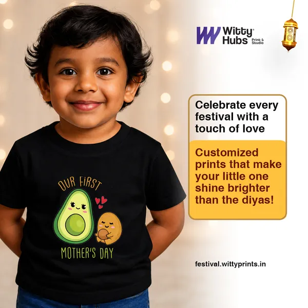 Black_Cotton_Our_First_Mother'S_Day_Graphic_T-Shirt_For_Baby