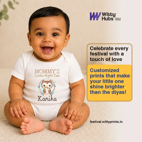 Mommy'S_Little_Night_Owl_Personalized_White_Cotton_Baby_Onesie