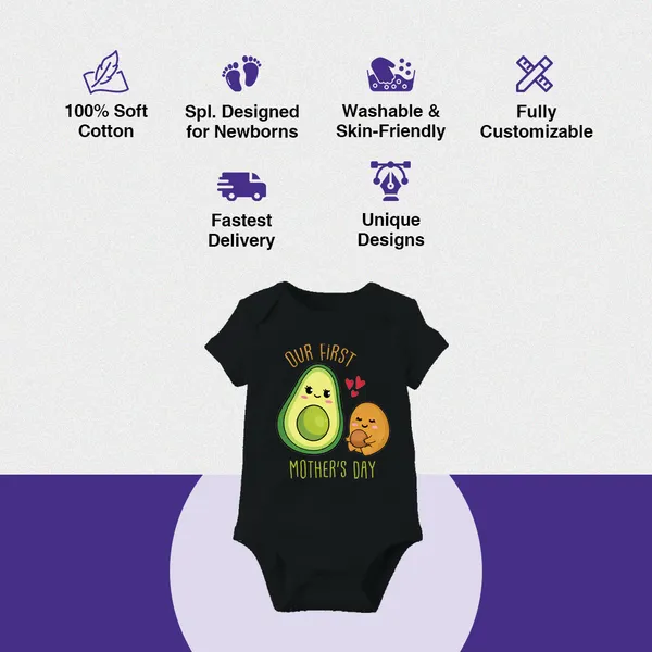 Black_Cotton_Our_First_Mother'S_Day_Avocado_Print_Baby_Romper