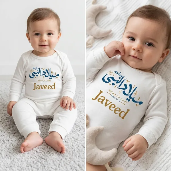 White_Cotton_Arabic_Calligraphy_Printed_Full_Sleeve_Romper_For_Baby