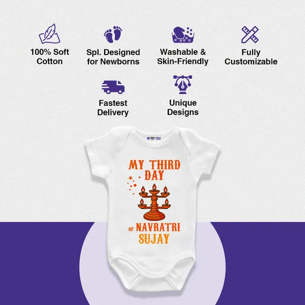 White_Cotton_My_Third_Day_Navratri_Sujay_Baby_Onesie