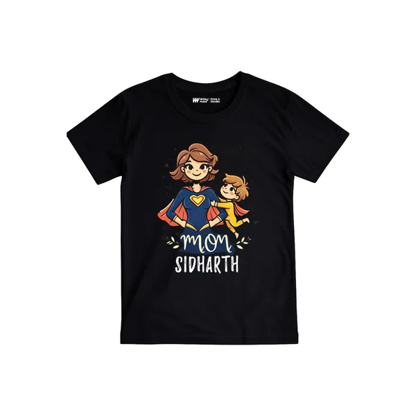 Black_Cotton_Personalised_Superhero_Print_T-Shirt_For_Baby