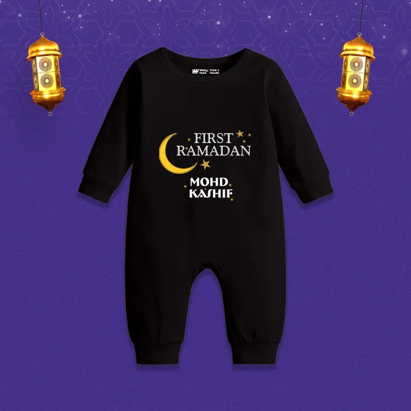 Black_Cotton_First_Ramadan_Personalized_Romper_For_Baby