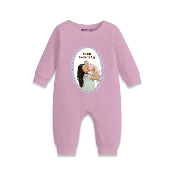 Pink_Cotton_Happy_Mother'S_Day_Photo_Print_Romper_For_Baby