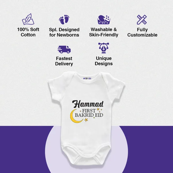 White_Cotton_First_Bakrid_Eid_Printed_Baby_Onesie