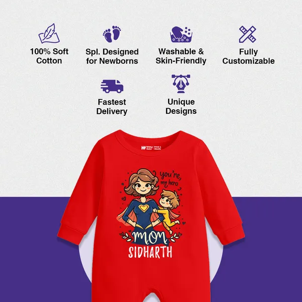 Red_Cotton_Superhero_Mom_Print_Romper_For_Baby
