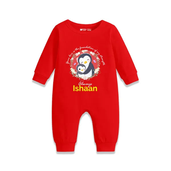 Red_Cotton_Penguin_Print_Romper_For_1_Month_Baby
