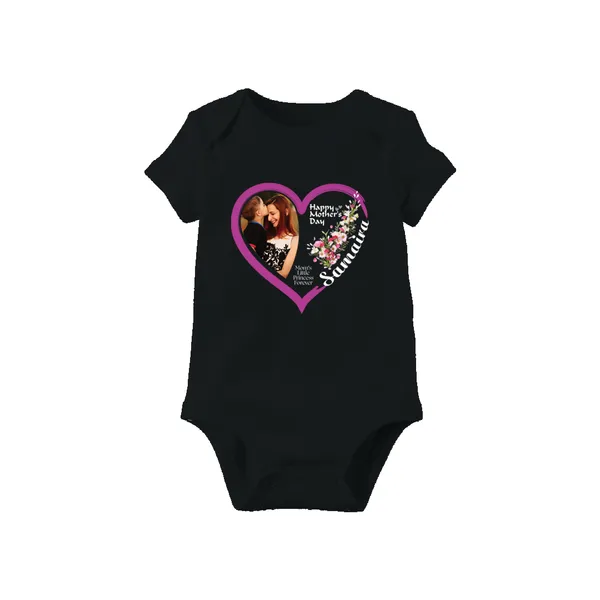 Black_Cotton_Heart_Photo_Customizable_Baby_Onesie_For_1_Month_Milestone