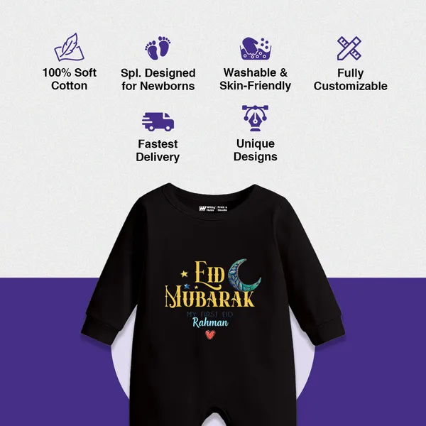 Black_Eid_Mubarak_Customized_Print_Full_Sleeve_Romper_For_Baby