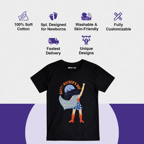 Black_Cotton_Happy_Mother'S_Day_Graphic_Print_T-Shirt_For_Baby