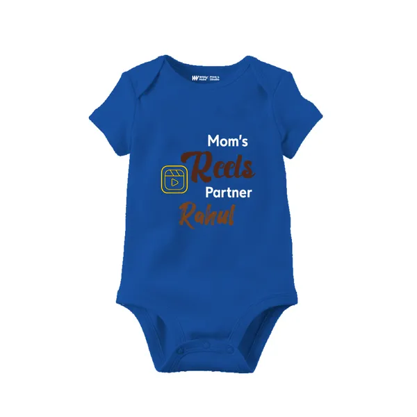 Blue_Cotton_Mom'S_Reels_Partner_Rebel_Printed_Onesie_For_Newborns