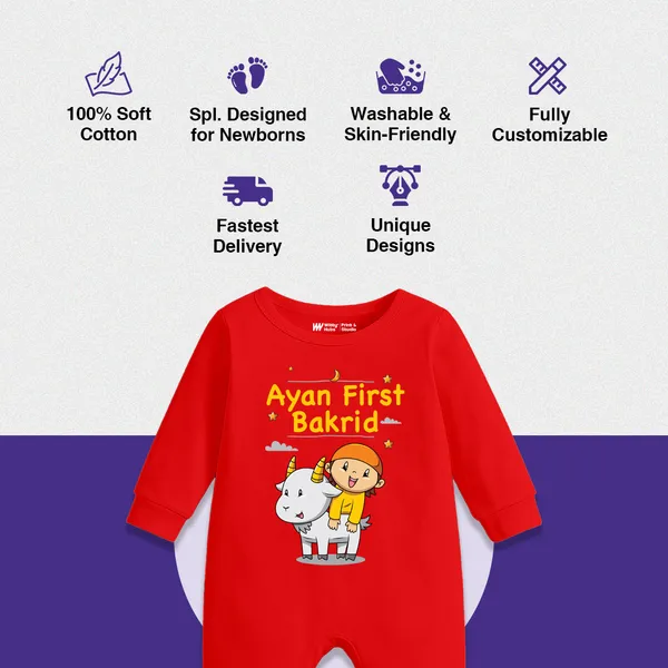 Red_Cotton_Ayan_First_Bakrid_Romper_For_Baby_Boys