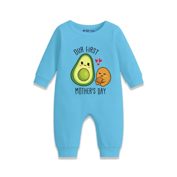 Blue_Cotton_Our_First_Mother'S_Day_Print_Romper_For_Baby