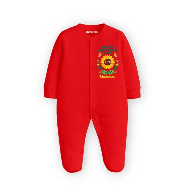 Red_Sunflower_Print_Romper_For_Babies