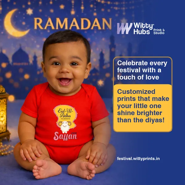 Red_Cotton_Eid-Al-Adha_Mubarak_Printed_Romper_For_Baby