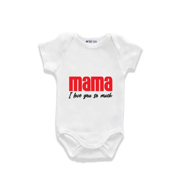White_Cotton_Mama_Print_Short_Sleeve_Romper_For_Baby