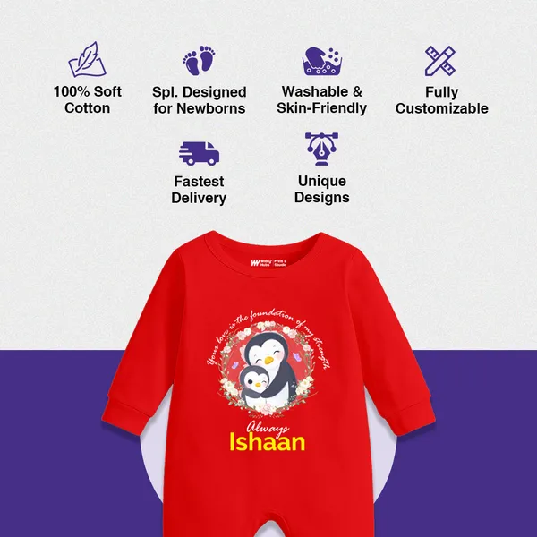 Red_Cotton_Penguin_Print_Romper_For_1_Month_Baby