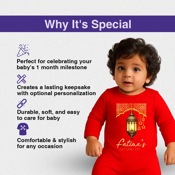 Red_Customized_Second_Eid_Romper_For_Babies