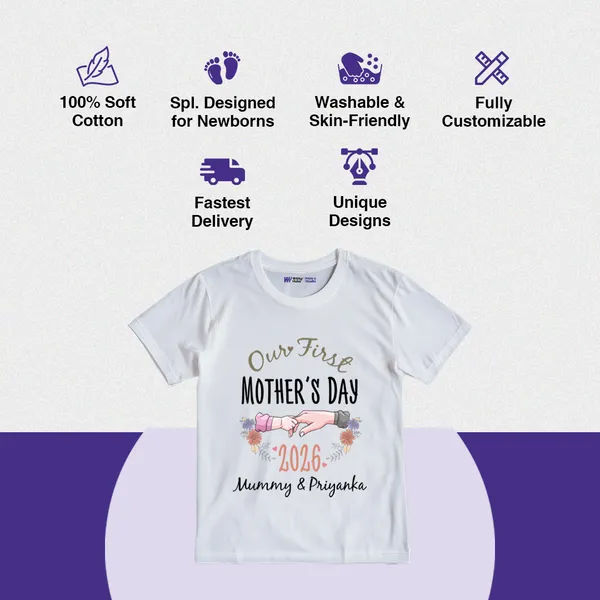 Our_First_Mother'S_Day_Personalized_White_Baby_T-Shirt