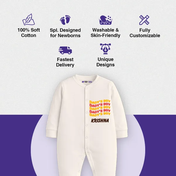 Cream_Full_Sleeve_Daddy'S_Boy_Personalized_Romper_For_Baby_Boys