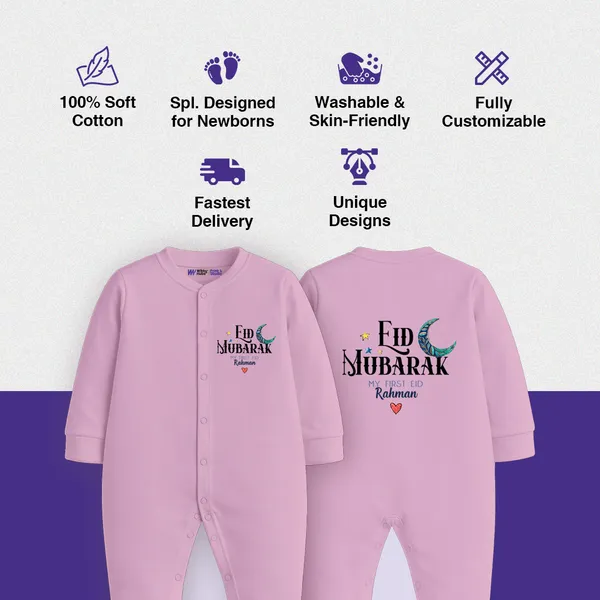 Pink_Cotton_Eid_Mubarak_Personalized_Romper_For_Baby