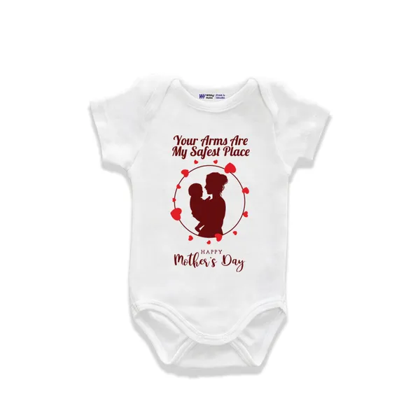 White_Cotton_Mother'S_Day_Printed_Romper_For_Babies