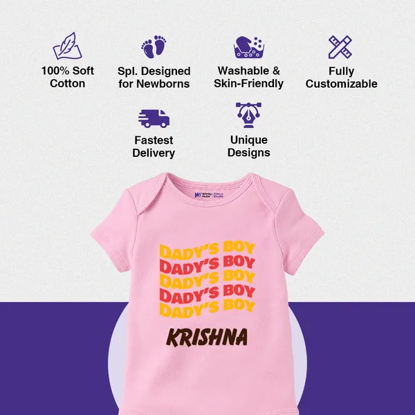 Pink_Cotton_Daddy'S_Boy_Printed_Bodysuit_For_Baby_Boys