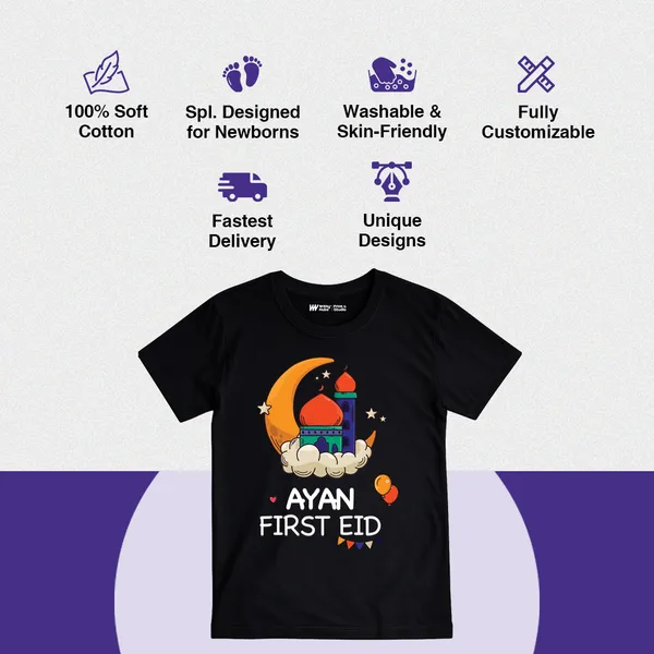 Black_Customized_First_Eid_Celebration_T-Shirt_For_Baby