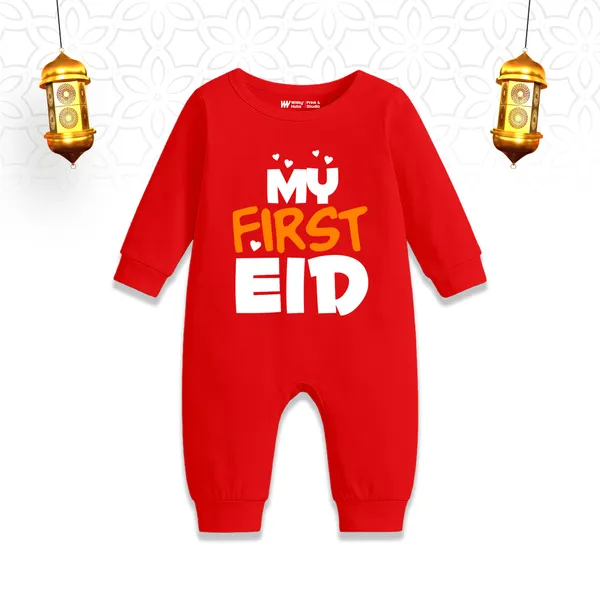 Red_Cotton_My_First_Eid_Printed_Romper_For_Baby