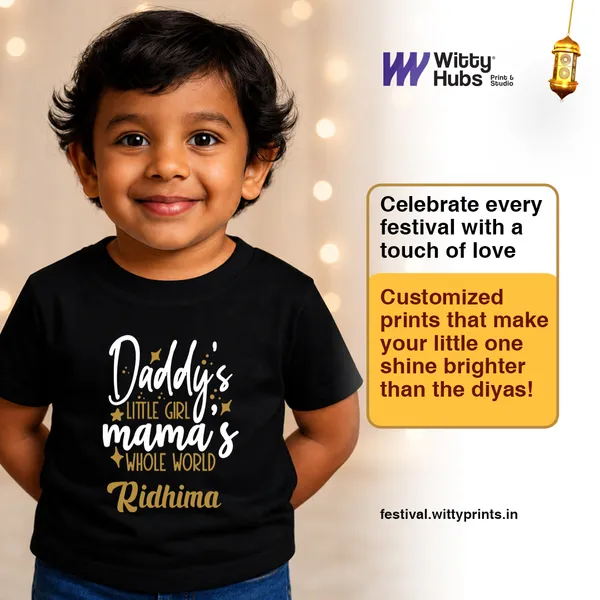 Black_Cotton_Daddy'S_Little_Girl_Printed_T-Shirt_For_Girls