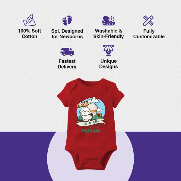 Red_Cotton_Eid_Al-Adha_Personalized_Romper_For_Baby
