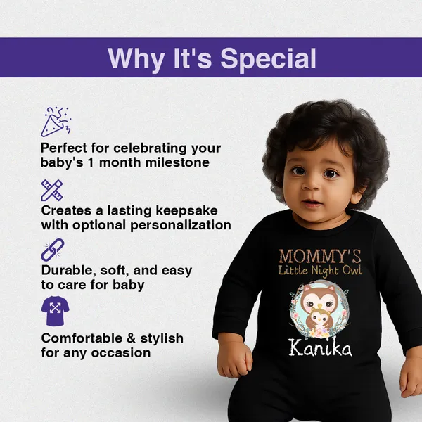 Black_Cotton_Mommy'S_Little_Night_Owl_Printed_Romper_For_Baby
