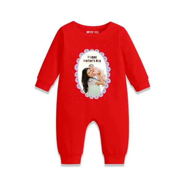 Red_Cotton_Happy_Mother'S_Day_Photo_Print_Romper_For_Baby